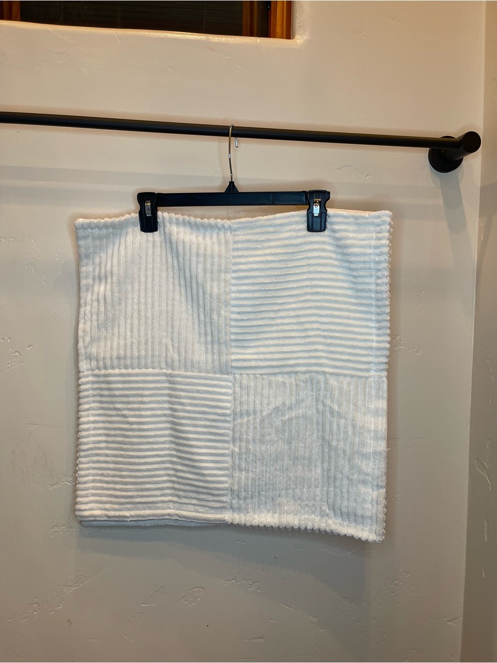New set of 2- 18”x18” Cream colored corduroy striped  Pillowcase Covers